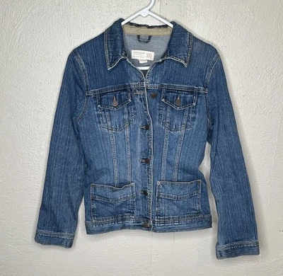 Eddie Bauer 20 Outdoor Outfitter Women’s Denim Jean Jacket Medium 90s Style - Изображение 1 из 4