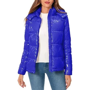 Chaqueta acolchada brillante para mujer Dina Weis invierno cálida cremallera corta burbuja C - Imagen 1 de 1