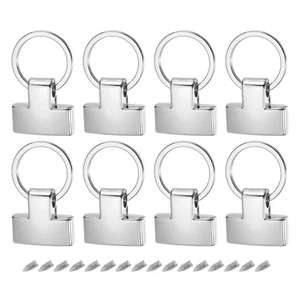 8Pcs 22mm/ 0.87" Key Fob Hardware with Keychain Ring Purse Hardware Silver - Picture 1 of 6