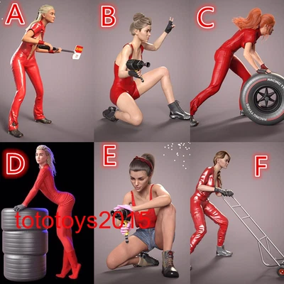 1/64 1/43 1/35 1/24 1/18 гоночный механик девочка сцена миниатюры фигурка кукла модель - Изображение 1 из 4