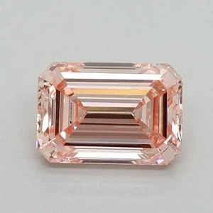 2.0 Ct VS1 Emerald Cut Fancy Vivid Pink Color IGI Certified Lab Grown Diamond - Picture 1 of 2