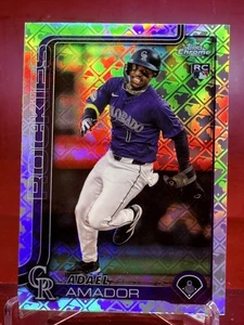 2025 Topps Chrome Logofractor Edition Adael Amador #255 RC Colorado Rockies - Picture 1 of 2