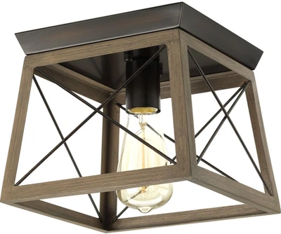 P350022-020 Briarwood Collection Farmhouse Flush Mount Ceiling Light, 1-Light, A - Image 1 of 4