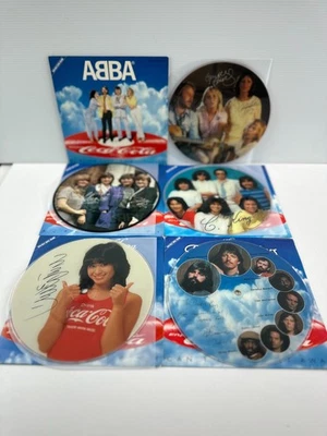 Rare Set: 5x 1981 Coca-Cola Japan Promo Red Vinyl 7" Records – ABBA plus more - Image 1 of 4