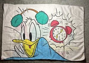 Vintage Disney Sleepy/Wide Awake Donald Duck Double Sided Standard Pillowcase  - Picture 1 of 9