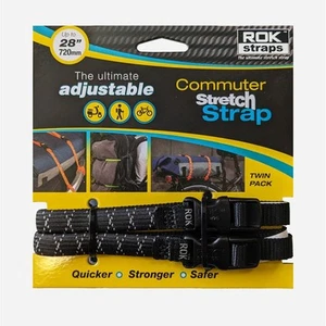 ROK Motocicleta Motocicleta Viajero Correas Ajustables Reflectantes Negro - Paquete de 2 - Imagen 1 de 1