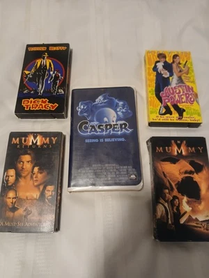 Dick Tracy, Mummy & Mummy Returns, Austin Powers, Casper 90's VHS Lot of 5 - Image 1 of 4