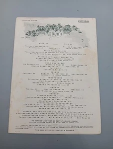 1902 Denver Rio Grande RR Eisenbahn Eisenbahn Menü Mittagessen Wein - Bild 1 von 9