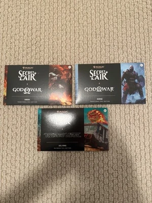 MTG Secret Lair Playstation: God of War: Greek (Foil) + Norse (Foil) + Sol Ring - Image 1 of 4