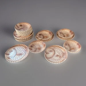 Service à poisson Sarreguemines vintage 12 Assiettes Creuses 9 Plates - Foto 1 di 8