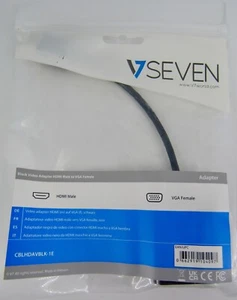V7 Male HDMI to Female VGA - Black Video Adapter - 1080P FHD - CBLHDAVBLK-1E - Afbeelding 1 van 3