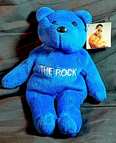 WWF ATTITUDE BEARS THE ROCK As-New w/tag  1999 TITAN SPORTS  BEANIE BABIE Cover