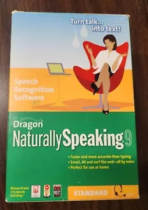 Dragon Naturally Speaking 9 Standard Speech Recognition Software - Open Box - Picture 1 of 5