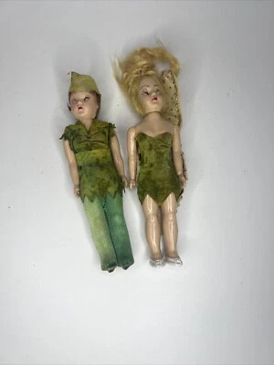 Conjunto Disney Peter Pan e Sininho Duquesa Olhos Sonolentos 1950 7 1/2 pol. - Imagem 1 de 4