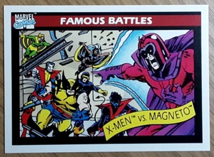 1990 Marvel Universe Card 100 X-MEN VS MAGNETO. Free New Top Loader. - Picture 1 of 3