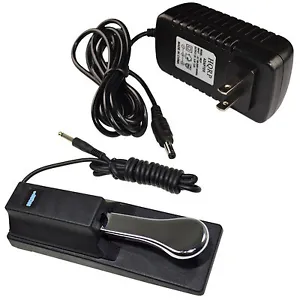 AC Adapter + Sustain Pedal for Casio CTK-2080 CTK-2200 CTK2300 CTK3200 Keyboards - Picture 1 of 12