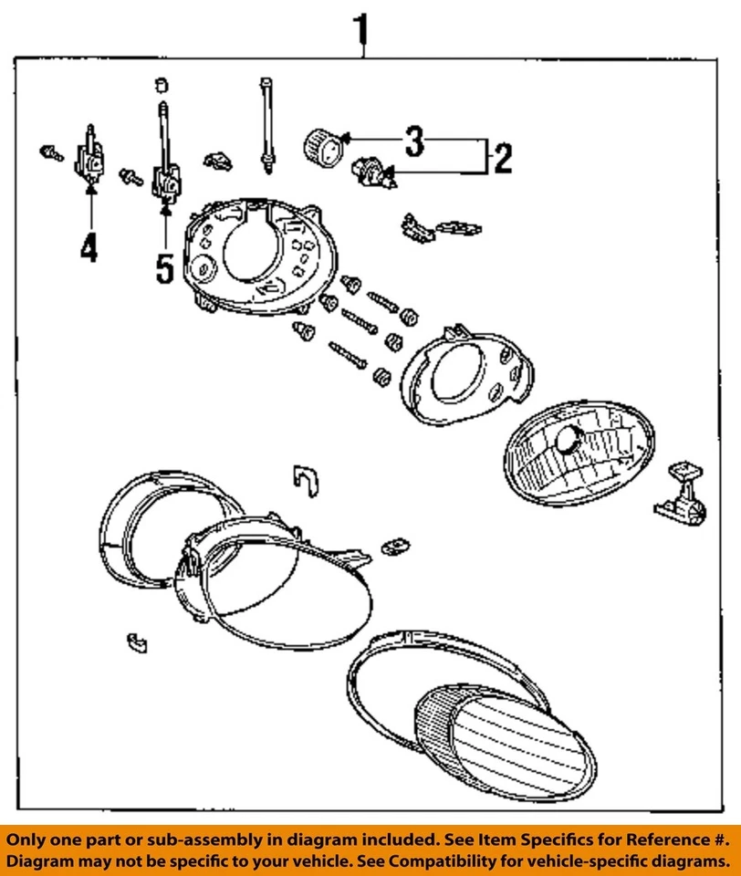 FORD OEM 96-99 Sable Front Lamps Headlamp Components-Headlamp Assy XF1Z13008CA - Image 1 of 1