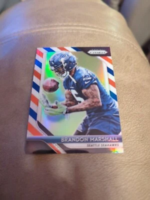 2018 Panini Prizm Prizms Red White and Blue #23 Brandon Marshall  - Image 1 of 2