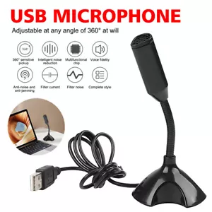 2025 Desktop Mini USB Stand Microphone Mic For Desktop Laptop PC Computer US - Picture 1 of 17