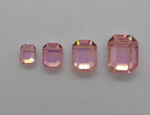 Swarovski Crystal Light Rose AB Faceted Rectangle 5105 Beads; 4 Sizes; Vintage - Picture 1 of 9
