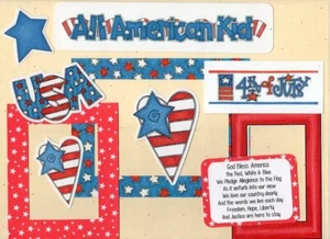 "ALL AMERICAN KID" COCK A DOODLE DESIGNS DIE CUT SETS 4TH OF JULY PATRIOTIC * - Picture 1 of 4