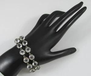 Conjunto de pulsera vintage de pedrería de cristal con puntas traseras abiertas - Imagen 1 de 4