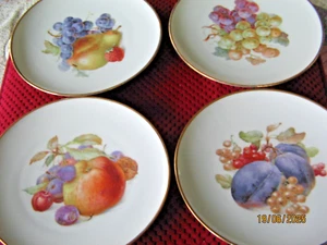 Schumann Arzberg Germany Fruit Plates Gold trim Set Of 4 VTG - Picture 1 of 6