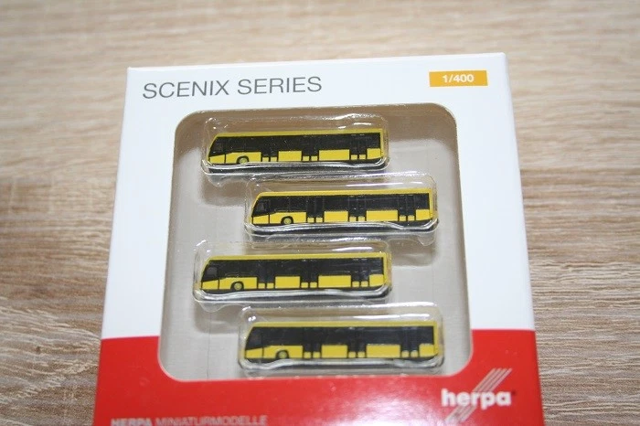 Herpa 562591 - 1/400 Scenix - Set Di Autobus D'Aeroporto - Set Di 4 - Nuovo - Immagine 1 di 1