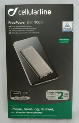 CARICABATTERIA Rapida POWERBANK Originale CELLULARLINE FREEPOWER SLIM 3000mAh - Immagine 1 di 3