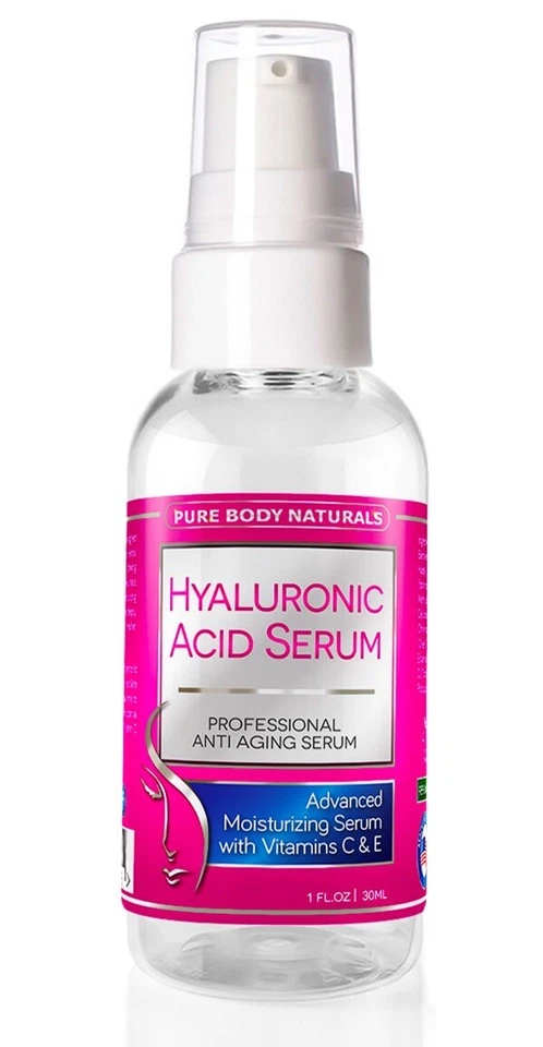 NEW! PURE BODY NATURALS HYALURONIC ACID SERUM ADVANCED MOISTURIZING VITAMINS C E - Image 1 of 1