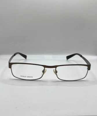 GIORGIO ARMANI GA830 YHZ MATTE BROWN EYEGLASSES RECTANGLE METAL FRAME 53-18-140 - Image 1 of 3