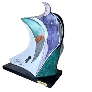Orologio Art Déco Modernista Guglielmo Gusella anni '80 Scultura Firmata - Foto 1 di 15