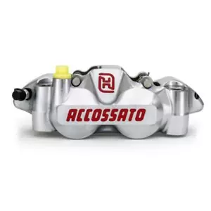 Pinza freno sinistra radiale nichelata Accossato forgiata 108mm pastiglie ST - Imagen 1 de 7