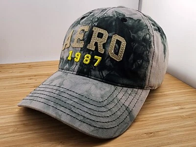 Aeropostale шляпа крышка, Grayscale галстук краситель, войлок поднятый логотип AERO, Y2K, ремень назад - Изображение 1 из 4