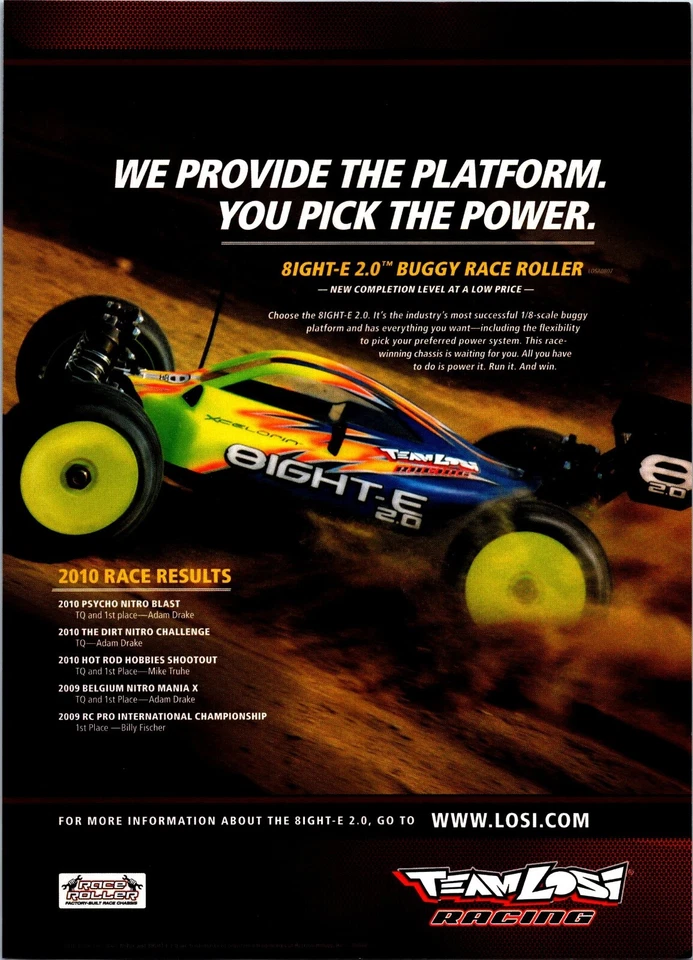 Team Losi RC 1/8 8IGHT 2.0 Race Roller Print Ad Ephemera Wall Art Decor - Image 1 of 1