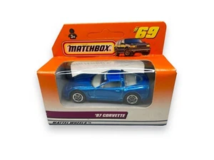 Vintage Matchbox 1997 Corvette Blue Diecast #69 Unopened in Original Box Mint - Picture 1 of 13