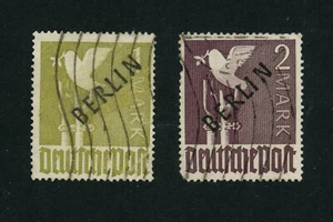 Germany Berlin Scott # 9N17-9N18 Flaws Used Stamps Cat $430 - Picture 1 of 2