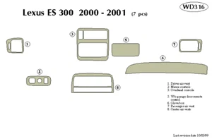 LEXUS ES 2000 2001 DASH TRIM KIT - Picture 1 of 1