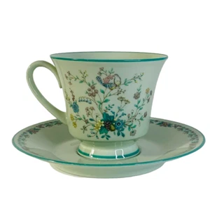 RETIRED Noritake BIRD OF PARADISE Tea Cup & Saucer 8223 W80 Green China Set - Picture 1 of 12