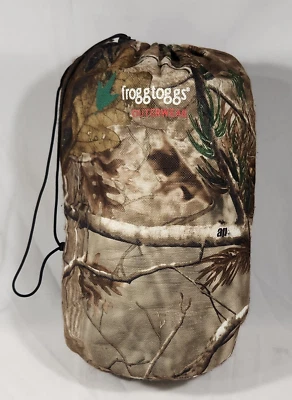 FROGG TOGGS Realtree CAMO Rain Suit BIBS & JACKET Set hood hunting camp size M - Image 1 of 4