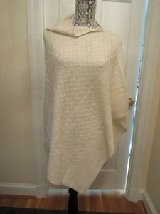 Feminine Forte Cashmere Twist Stitch Poncho – Ivory NWT $370 - Picture 1 of 8
