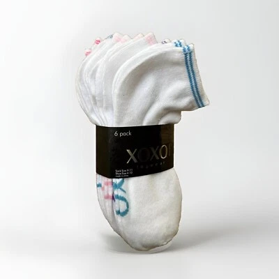 XOXO 6 PACK/PAIR LOW CUT SOCKS SIZE 4-10 ASSORTED COLOR WHITE WOMENS BRAND NEW - Image 1 of 4