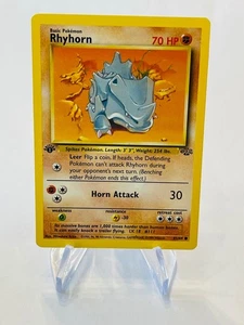 RHYHORN 1999 Pokemon Jungle Set 1st EDITION Common POKÉMON 61/64 - Picture 1 of 2