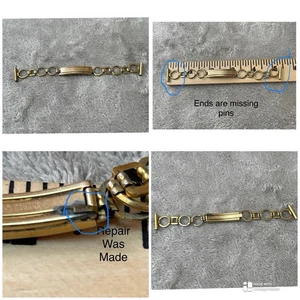 VTG Bruner Quality Deployment Clasp Gold Tone Art Deco Watch Band ( Flaws ) - Picture 1 of 5