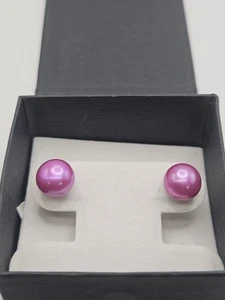Honora Pink Pearl Sterling Silver Happy Blacks Stud Earrings - Picture 1 of 11