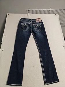 Pantalones de mezclilla True Religion 112790 para mujer talla 26X30 sección pierna recta azul - Imagen 1 de 6