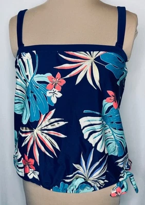 Maxine of Hollywood темно-синий Хула лист танкини плавать бандо верхний размер 10 стороны галстук - Изображение 1 из 4