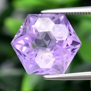 💎 5.45ct 12.5x11mm VVS Hexagon Natural Purple Amethyst - Unheated, Brazil Gem - Picture 1 of 4