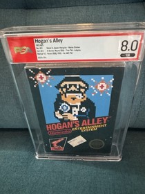 NES Hogan's Alley First Print Matte Sticker CIB Nintendo NES PSA 8.0 Black Box