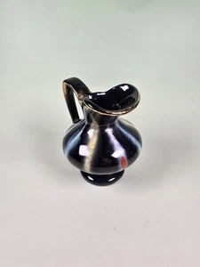 West German Pottery Jasba Keramik  - Jug  1960s Vintage Stripes Drip Glaze - Picture 1 of 7